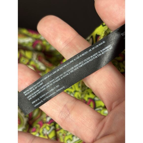 By Anthropologie Maxi Dress Citron Green Pink Floral Paisley Print Large - Picture 8 of 10